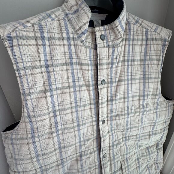 Tommy Bahama Rockland Coast Reversible Quilted Vest – XL Sand & Navy - Picture 11 of 13